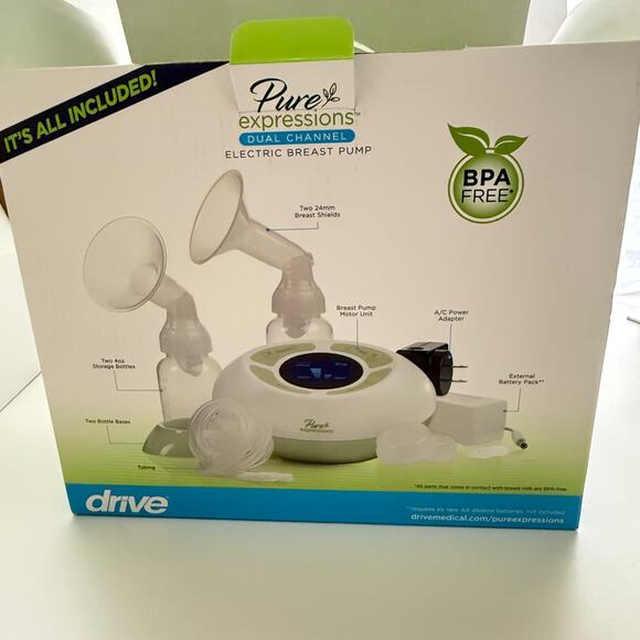 Pure Expressions Drive Medical Dual Channel Electric Breast Pump RTLBP0200 NEW - Picture 6 of 11
